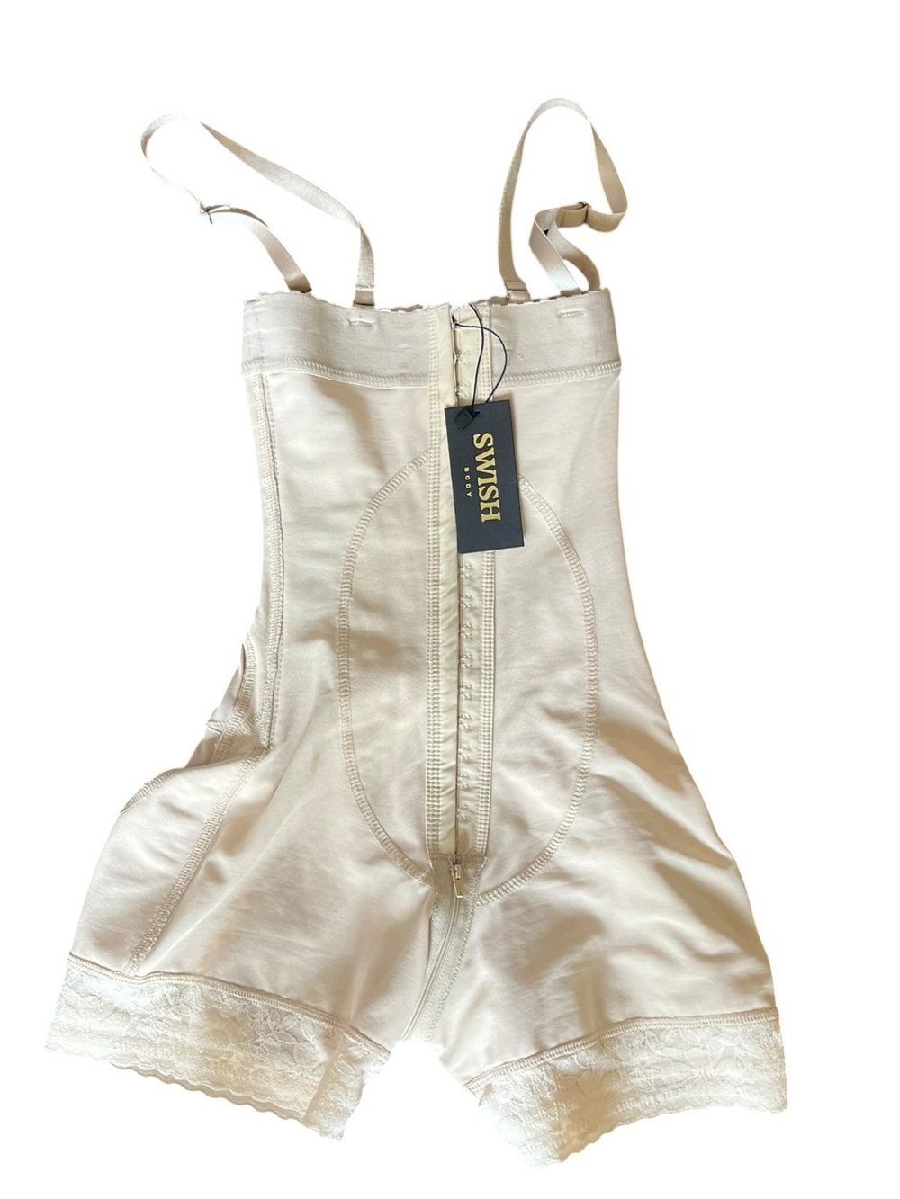NWT- Swish Body  Cream Shapewear Bodysuit with Adjustable Straps